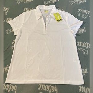 IZOD Ladies White Body Map Polo Golf Shirt. Clean and Never Worn. Size L. $6